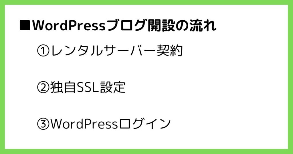 WordPressブログ開設の流れ